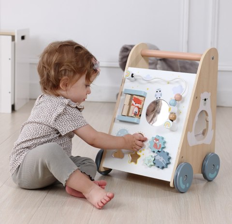 Drewniany Chodzik Pchacz z Sorterem i Klockami ECOTOYS
