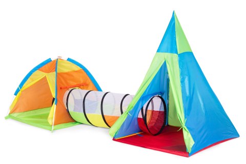 Zestaw namiotów dla dzieci - Namiot 3w1 - Iglo, Tipi i Tunel IPLAY Zestaw namiotów dla dzieci - Namiot 3w1 - Iglo, Tipi i Tunel IPLAY