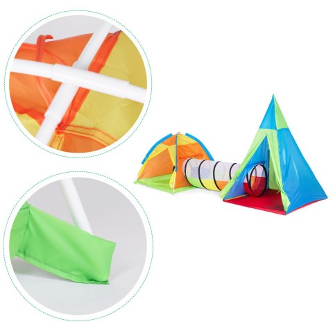 Zestaw namiotów dla dzieci - Namiot 3w1 - Iglo, Tipi i Tunel IPLAY Zestaw namiotów dla dzieci - Namiot 3w1 - Iglo, Tipi i Tunel IPLAY