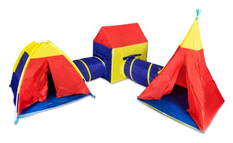 Zestaw Namiotów 5w1 dla Dzieci – Domek, Tipi, Iglo + Tunele IPLAY Zestaw Namiotów 5w1 dla Dzieci – Domek, Tipi, Iglo + Tunele IPLAY