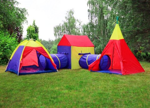 Zestaw Namiotów 5w1 dla Dzieci – Domek, Tipi, Iglo + Tunele IPLAY Zestaw Namiotów 5w1 dla Dzieci – Domek, Tipi, Iglo + Tunele IPLAY