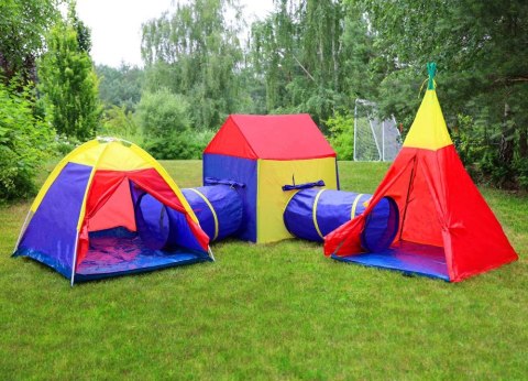 Zestaw Namiotów 5w1 dla Dzieci – Domek, Tipi, Iglo + Tunele IPLAY Zestaw Namiotów 5w1 dla Dzieci – Domek, Tipi, Iglo + Tunele IPLAY