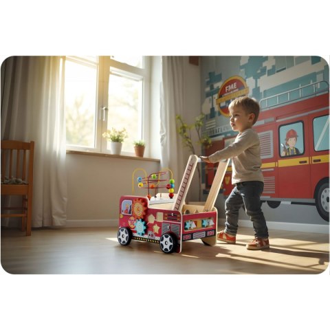 Drewniany chodzik pchacz straż pożarna Ricokids – edukacyjna zabawka dla dzieci Drewniany chodzik pchacz straż pożarna Ricokids – edukacyjna zabawka dla dzieci