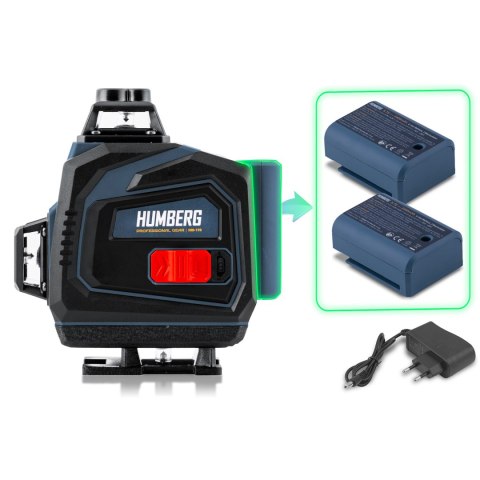 Humberg HM-170 Laser Krzyżowy 4D - Zasięg 40m, Zielony Laser+ Akcesoria Humberg HM-170 Laser Krzyżowy 4D - Zasięg 40m, Zielony Laser+ Akcesoria