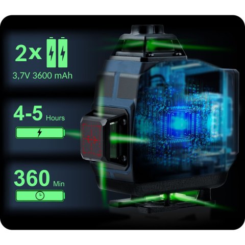 Humberg HM-170 Laser Krzyżowy 4D - Zasięg 40m, Zielony Laser+ Akcesoria Humberg HM-170 Laser Krzyżowy 4D - Zasięg 40m, Zielony Laser+ Akcesoria
