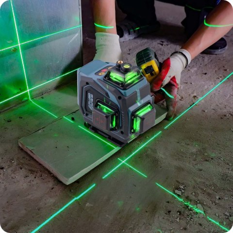 Humberg HM-170 Laser Krzyżowy 4D - Zasięg 40m, Zielony Laser+ Akcesoria Humberg HM-170 Laser Krzyżowy 4D - Zasięg 40m, Zielony Laser+ Akcesoria