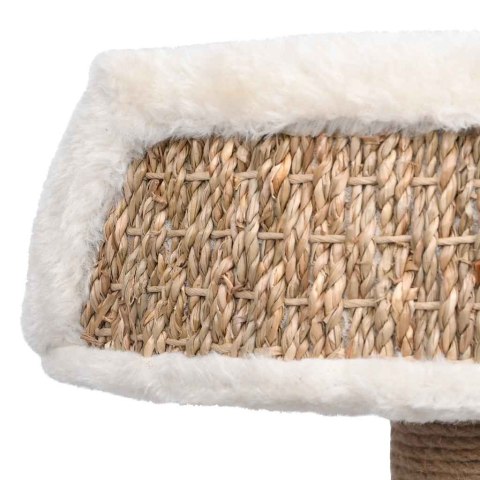 Drapak z Trawy Morskiej i Pluszu – 49 cm, Półka i Zabawka Drapak z Trawy Morskiej i Pluszu – 49 cm, Półka i Zabawka