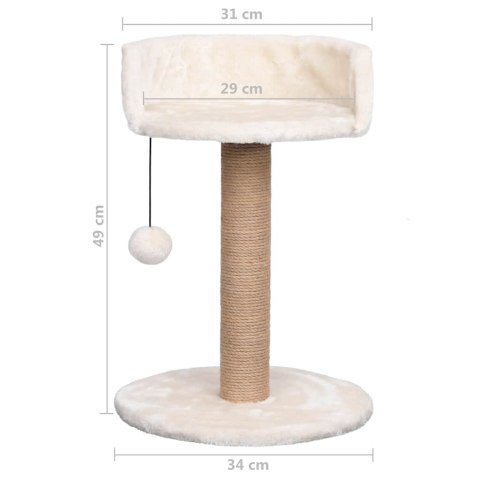 Drapak z Trawy Morskiej i Pluszu – 49 cm, Półka i Zabawka Drapak z Trawy Morskiej i Pluszu – 49 cm, Półka i Zabawka