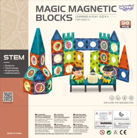 Klocki Magnetyczne WOOPIE 98 el. – Zamek Z Figurkami, Klocki Magnetyczne WOOPIE 98 el. – Zamek Z Figurkami,