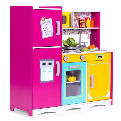 Kolorowa Drewniana Kuchnia dla Dzieci z Akcesoriami - ECOTOYS Kolorowa Drewniana Kuchnia dla Dzieci z Akcesoriami - ECOTOYS