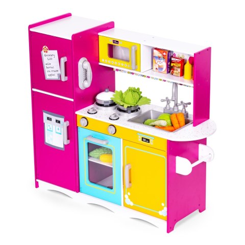 Kolorowa Drewniana Kuchnia dla Dzieci z Akcesoriami - ECOTOYS Kolorowa Drewniana Kuchnia dla Dzieci z Akcesoriami - ECOTOYS