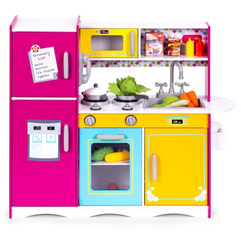 Kolorowa Drewniana Kuchnia dla Dzieci z Akcesoriami - ECOTOYS Kolorowa Drewniana Kuchnia dla Dzieci z Akcesoriami - ECOTOYS
