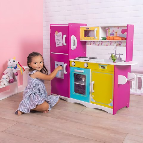 Kolorowa Drewniana Kuchnia dla Dzieci z Akcesoriami - ECOTOYS Kolorowa Drewniana Kuchnia dla Dzieci z Akcesoriami - ECOTOYS