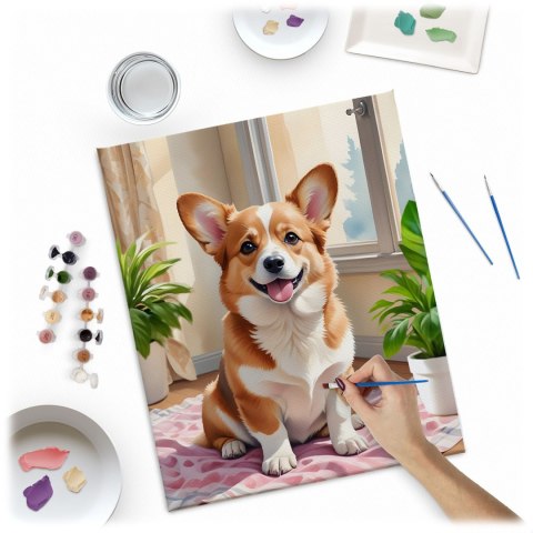 Obraz do Malowania po Numerach 40x50 cm - Pies Corgi - Massido Obraz do Malowania po Numerach 40x50 cm - Pies Corgi - Massido