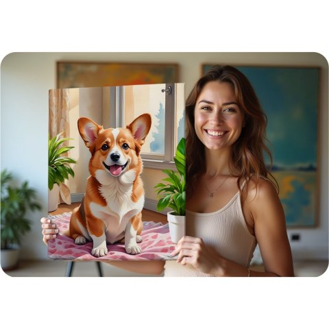 Obraz do Malowania po Numerach 40x50 cm - Pies Corgi - Massido Obraz do Malowania po Numerach 40x50 cm - Pies Corgi - Massido