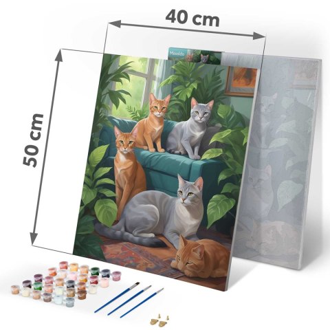 Obraz do Malowania po Numerach 40x50 cm - Koty - Massido Obraz do Malowania po Numerach 40x50 cm - Koty - Massido