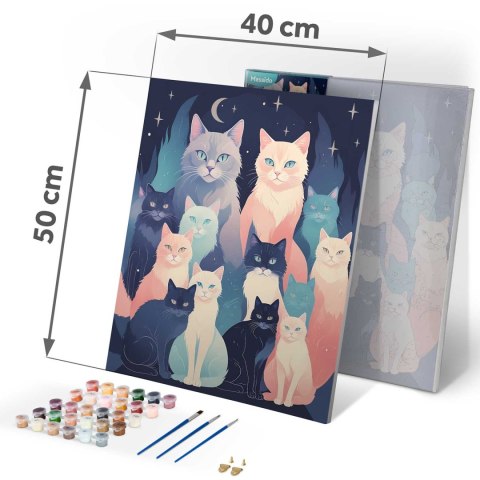 Obraz do Malowania po Numerach 40x50 cm - Koty - Massido Obraz do Malowania po Numerach 40x50 cm - Koty - Massido