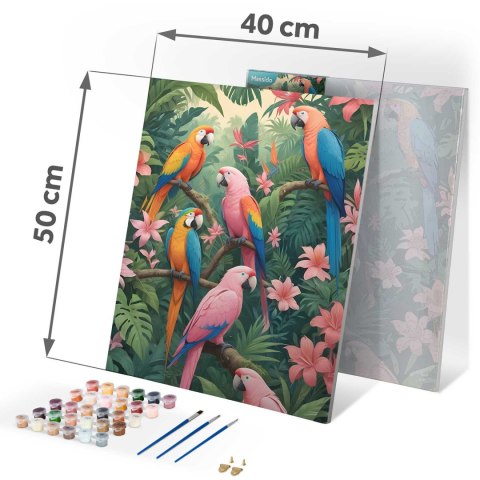 Obraz do Malowania po Numerach 40x50 cm - Papugi - Massido Obraz do Malowania po Numerach 40x50 cm - Papugi - Massido