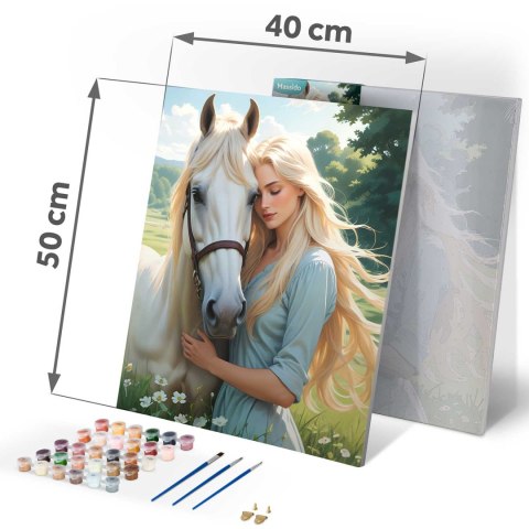 Obraz do Malowania po Numerach 40x50 cm - Kobieta z koniem - Massido Obraz do Malowania po Numerach 40x50 cm - Kobieta z koniem - Massido