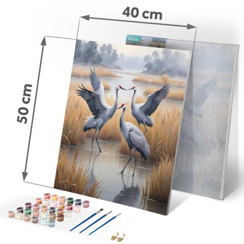 Obraz do Malowania po Numerach 40x50 cm - Żurawie - Massido Obraz do Malowania po Numerach 40x50 cm - Żurawie - Massido