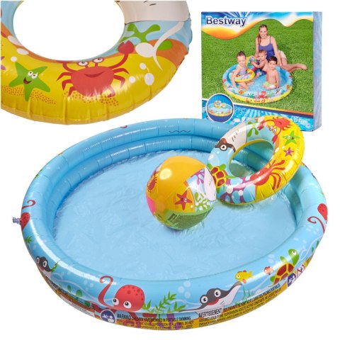 Bestway 51124 Basen Brodzik 3w! 122 Cm Zestaw Z Kołem I Piłką Bestway 51124 Basen Brodzik 3w! 122 Cm Zestaw Z Kołem I Piłką