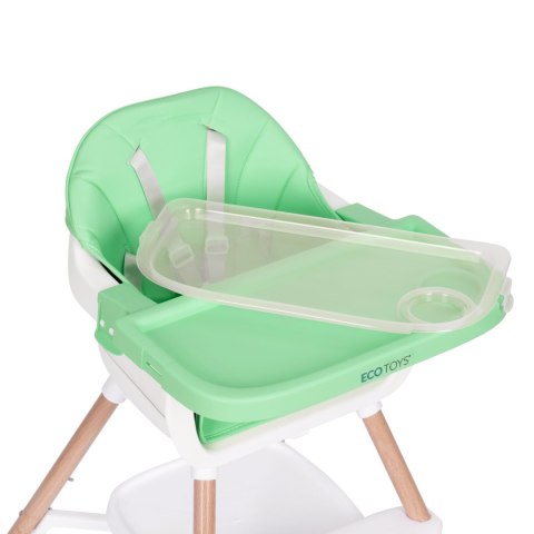 Fotelik Krzesełko Do Karmienia Dzieci 2w1 Zielony ECOTOYS – Regulowana Tacka I Pasy Bezpieczeństwa Fotelik Krzesełko Do Karmienia Dzieci 2w1 Zielony ECOTOYS – Regulowana Tacka I Pasy Bezpieczeństwa