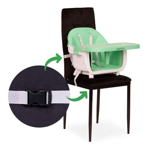 Fotelik Krzesełko Do Karmienia Dzieci 2w1 Zielony ECOTOYS – Regulowana Tacka I Pasy Bezpieczeństwa Fotelik Krzesełko Do Karmienia Dzieci 2w1 Zielony ECOTOYS – Regulowana Tacka I Pasy Bezpieczeństwa