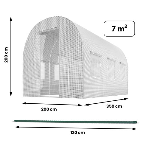 Tunel Foliowy Ogrodowy 2 x 3,5 m - Szklarnia z Tyczkami i Moskitierą Tunel Foliowy Ogrodowy 2 x 3,5 m - Szklarnia z Tyczkami i Moskitierą