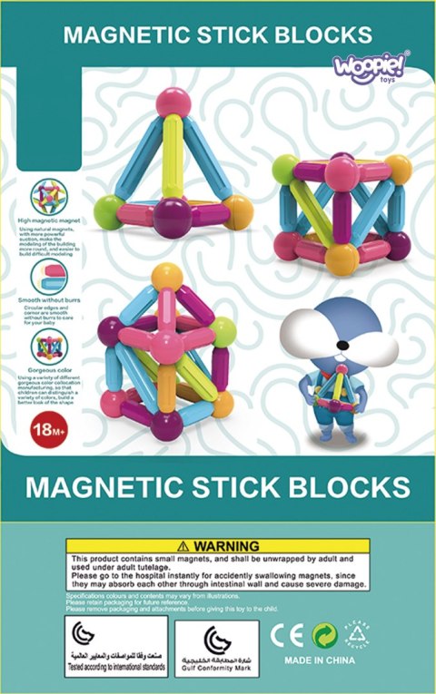 Zestaw Grubych Klocków Magnetycznych WOOPIE Zestaw Grubych Klocków Magnetycznych WOOPIE