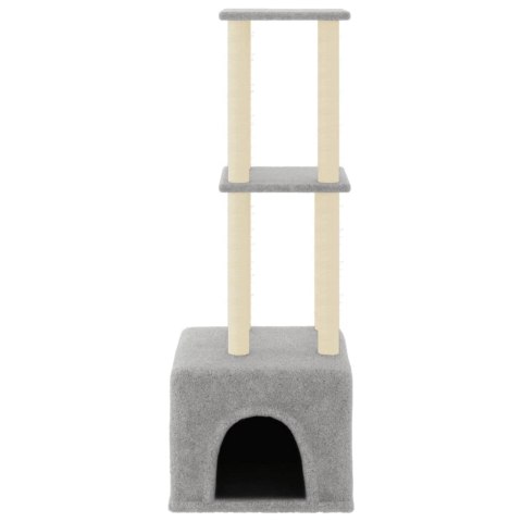 Wielopoziomowy Drapak Dla Kota 133,5 cm – Sizalowe Słupki i Pluszowy Domek Wielopoziomowy Drapak Dla Kota 133,5 cm – Sizalowe Słupki i Pluszowy Domek