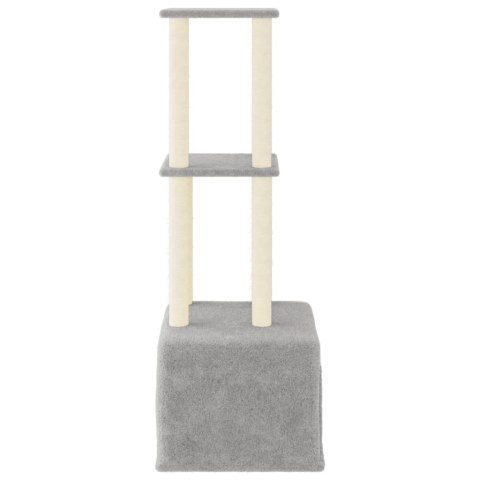 Wielopoziomowy Drapak Dla Kota 133,5 cm – Sizalowe Słupki i Pluszowy Domek Wielopoziomowy Drapak Dla Kota 133,5 cm – Sizalowe Słupki i Pluszowy Domek