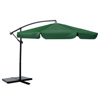 Parasol Ogrodowy z pokrowcem Plonos 350 cm 6 segmentowy Regulowany Zielony
