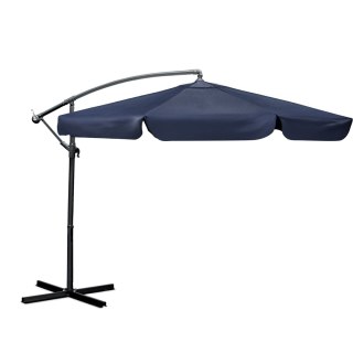 Parasol Ogrodowy z pokrowcem Plonos 350 cm 6 segmentowy Regulowany Granatowy