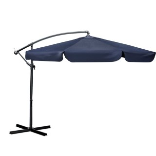 Parasol Ogrodowy z pokrowcem Plonos 350 cm 8 segmentowy Regulowany Granatowy