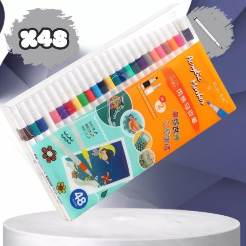 Flamastry Pisaki Akrylowe 48 Sztuk – Acrylic Marker Do Różnych Powierzchni