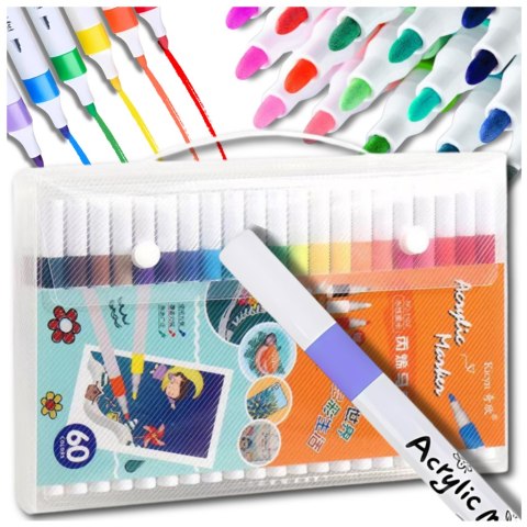 Flamastery Pisaki Akrylowe Do Różnych Powierzchni – Zestaw 60 Sztuk Acrylic Marker