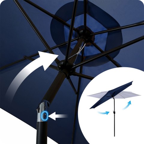 Duży Parasol Ogrodowy Plonos + Pokrowiec 300 cm – Granatowy i Wodoodporny Duży Parasol Ogrodowy Plonos + Pokrowiec 300 cm – Granatowy i Wodoodporny