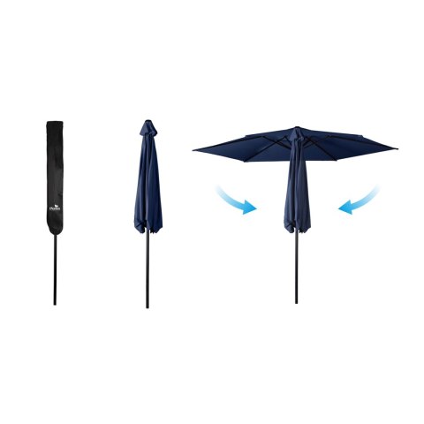 Duży Parasol Ogrodowy Plonos + Pokrowiec 300 cm – Granatowy i Wodoodporny Duży Parasol Ogrodowy Plonos + Pokrowiec 300 cm – Granatowy i Wodoodporny
