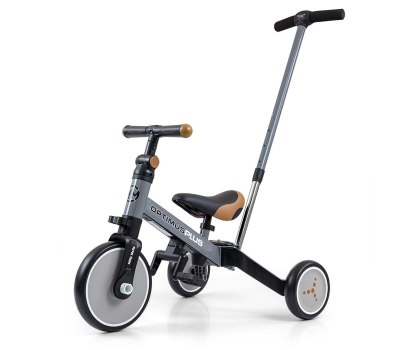 Milly Mally Optimus Plus Rowerek 4w1 Trójkołowy Biegowy Z Rączką Grey
