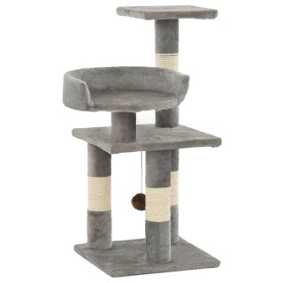 Drapak dla Kota z Platformami i Piłeczką– 65 cm, Szary