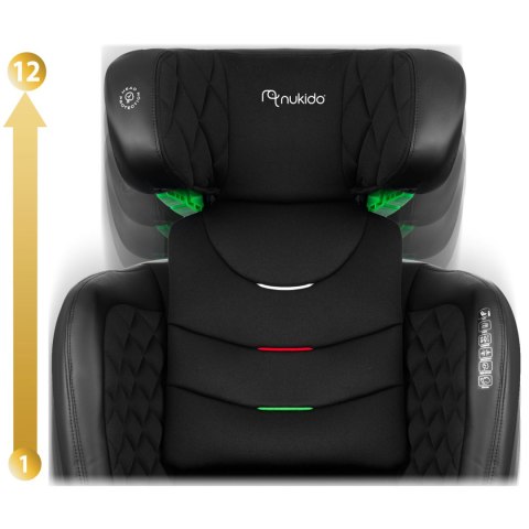 Fotelik samochodowy Nukido Louis ISOFIX i-Size (15-36 kg) - czarny Fotelik samochodowy Nukido Louis ISOFIX i-Size (15-36 kg) - czarny