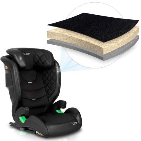 Fotelik samochodowy Nukido Louis ISOFIX i-Size (15-36 kg) - czarny Fotelik samochodowy Nukido Louis ISOFIX i-Size (15-36 kg) - czarny