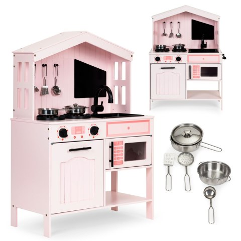 ECOTOYS Drewniana Kuchnia Dla Dzieci Piekarnik Palniki Mikrofala ECOTOYS Drewniana Kuchnia Dla Dzieci Piekarnik Palniki Mikrofala