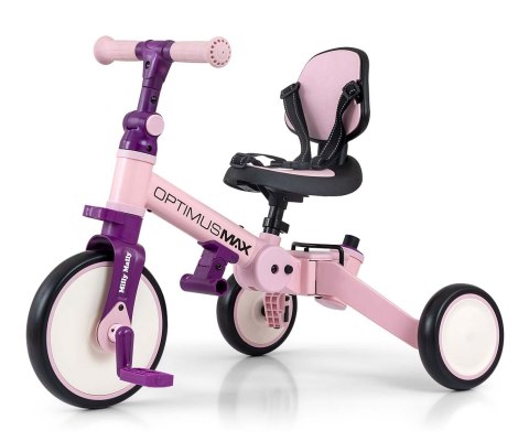 Milly Mally Optimus Max Rowerek 5w1 Trójkołowy Biegowy Z Rączką Pink Milly Mally Optimus Max Rowerek 5w1 Trójkołowy Biegowy Z Rączką Pink