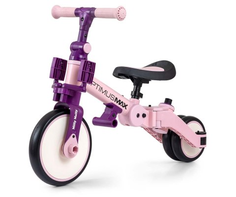 Milly Mally Optimus Max Rowerek 5w1 Trójkołowy Biegowy Z Rączką Pink Milly Mally Optimus Max Rowerek 5w1 Trójkołowy Biegowy Z Rączką Pink