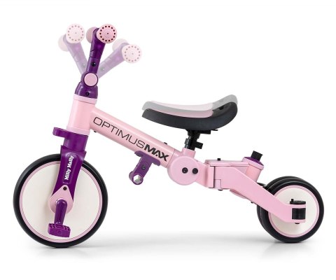 Milly Mally Optimus Max Rowerek 5w1 Trójkołowy Biegowy Z Rączką Pink Milly Mally Optimus Max Rowerek 5w1 Trójkołowy Biegowy Z Rączką Pink