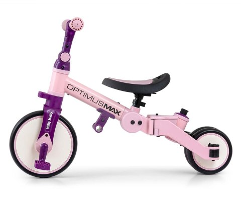 Milly Mally Optimus Max Rowerek 5w1 Trójkołowy Biegowy Z Rączką Pink Milly Mally Optimus Max Rowerek 5w1 Trójkołowy Biegowy Z Rączką Pink