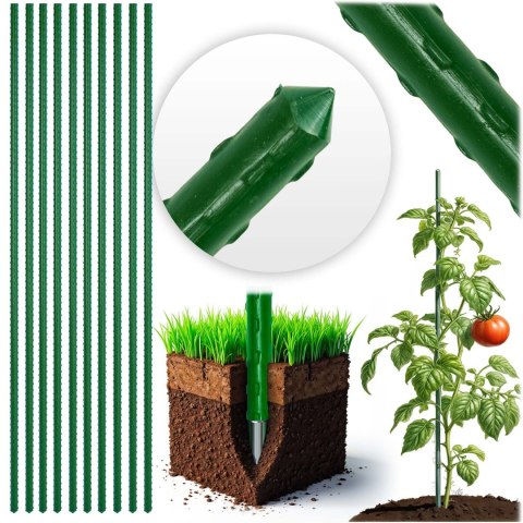 Wzmocnione Tyczki do Roślin Plonos 120 cm 10 szt Wzmocnione Tyczki do Roślin Plonos 120 cm 10 szt
