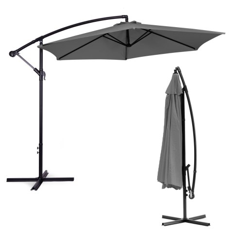 Duży Parasol Ogrodowy Rozkładany MultiGarden - 300 cm - Szary Duży Parasol Ogrodowy Rozkładany MultiGarden - 300 cm - Szary