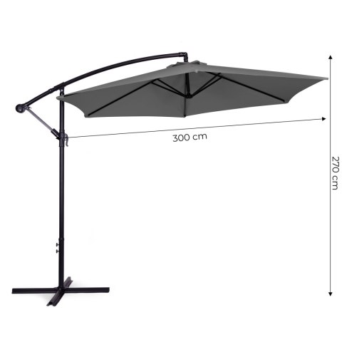 Duży Parasol Ogrodowy Rozkładany MultiGarden - 300 cm - Szary Duży Parasol Ogrodowy Rozkładany MultiGarden - 300 cm - Szary